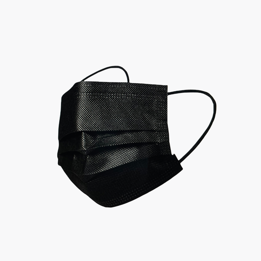 Disposable 3 Ply Earloop Adult Face Masks (Black) 10 count  (2 pk limit)